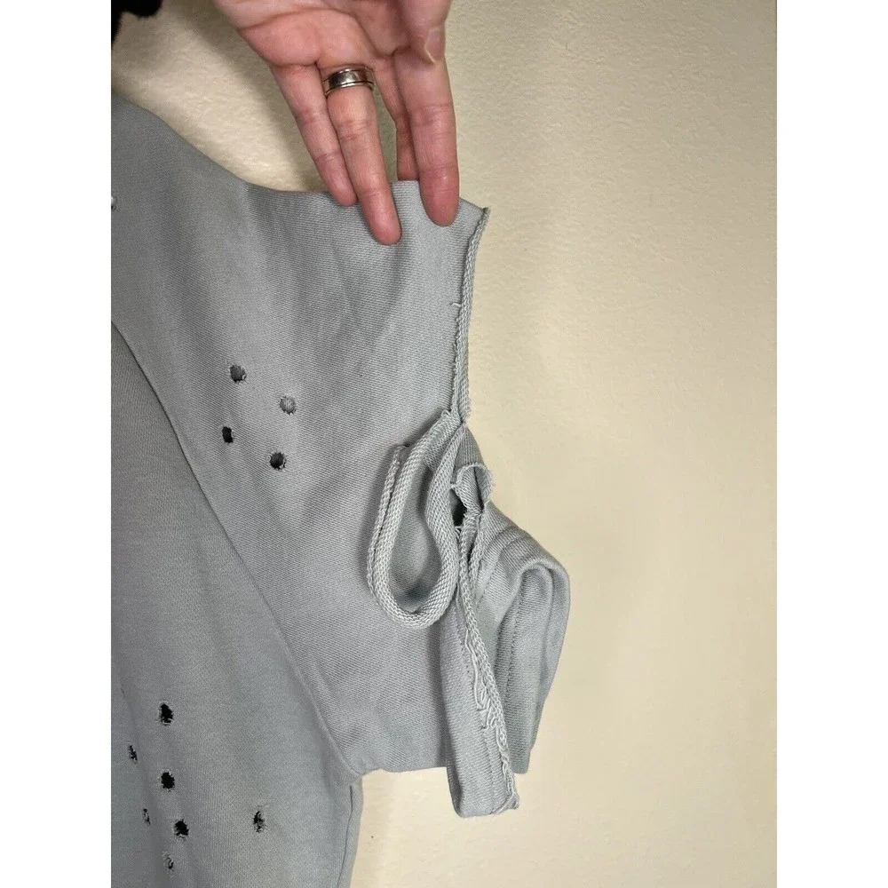 Forever‎ 21 Nude Apparel Sage Distressed Sweatshirt Dress Sz Xs Light Green NWT